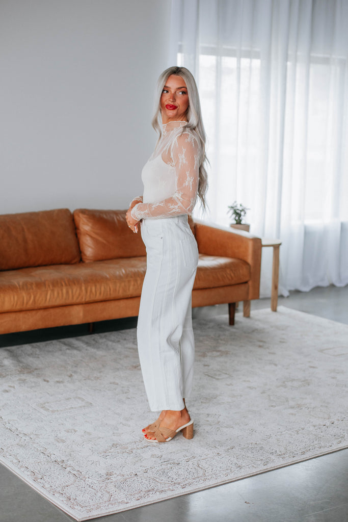 Landen Barrel Pants - Cream