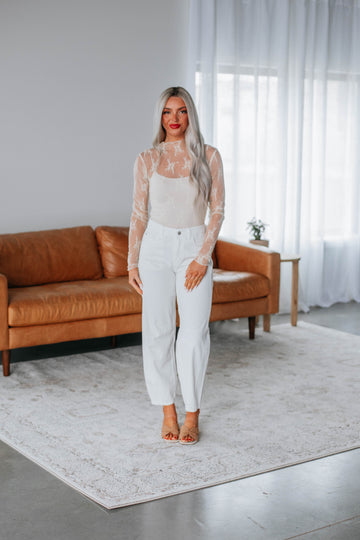 Landen Barrel Pants - Cream