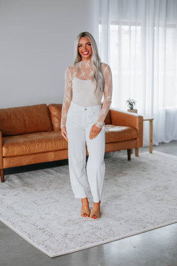 Landen Barrel Pants - Cream