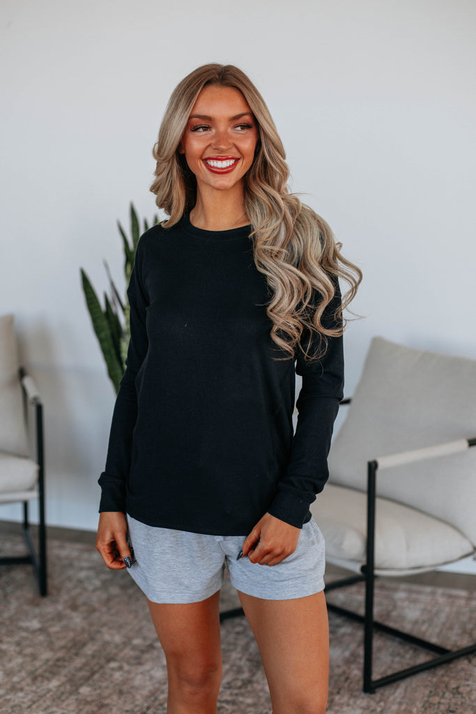 Laura Long Sleeve Top - Black