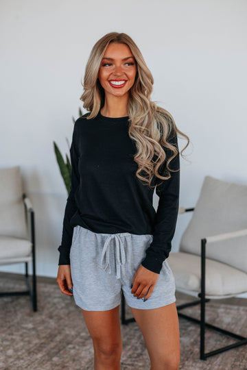 Gracyn Lounge Shorts - Heather Grey