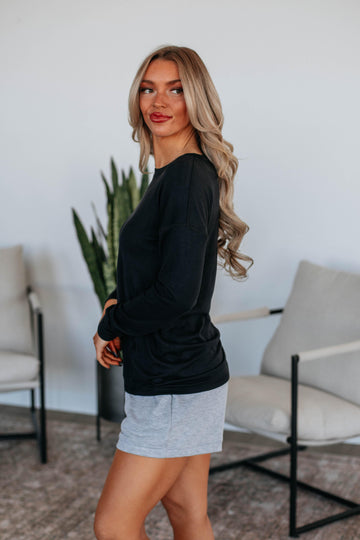 Laura Long Sleeve Top - Black
