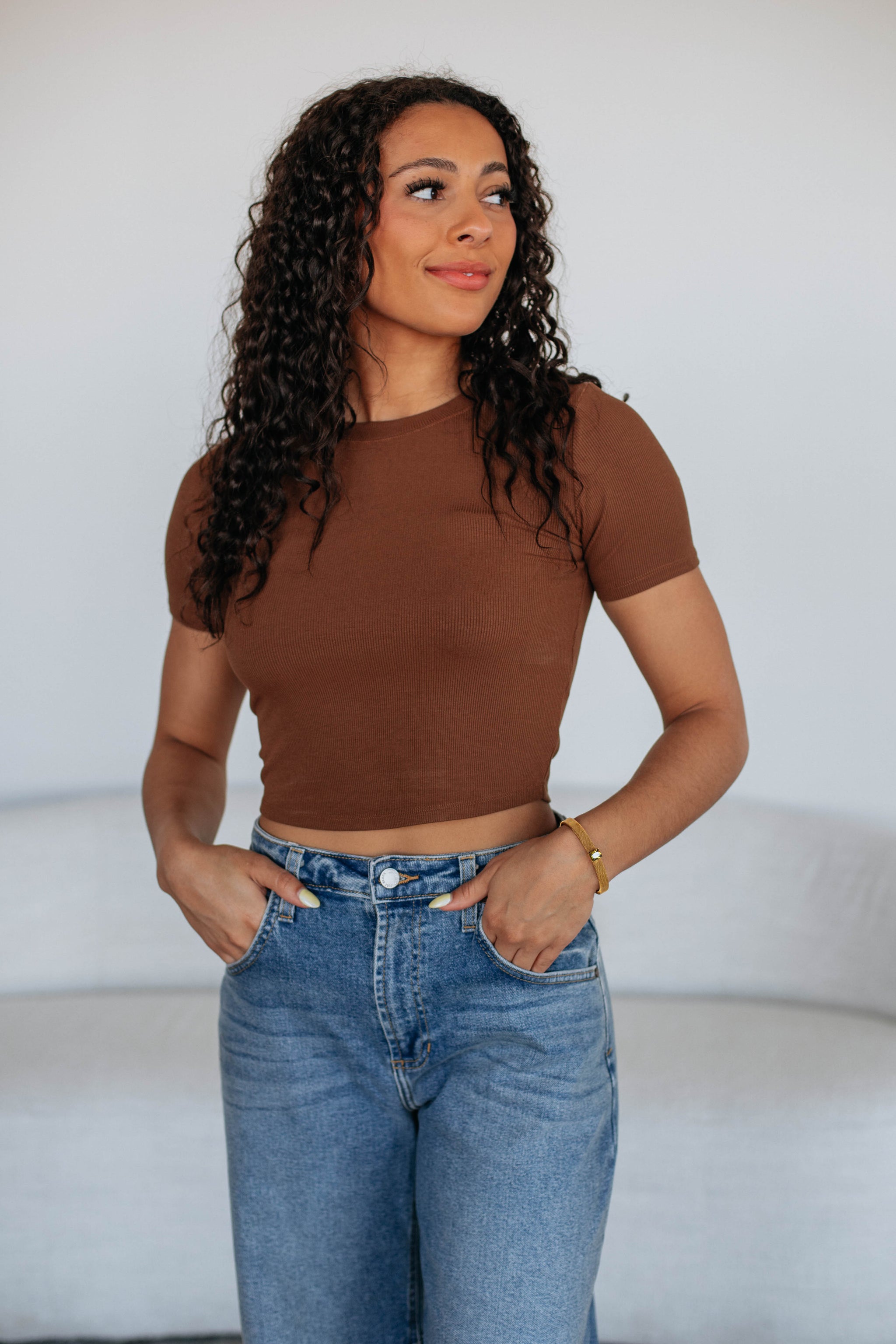 Lenna Ribbed Top - Cocoa