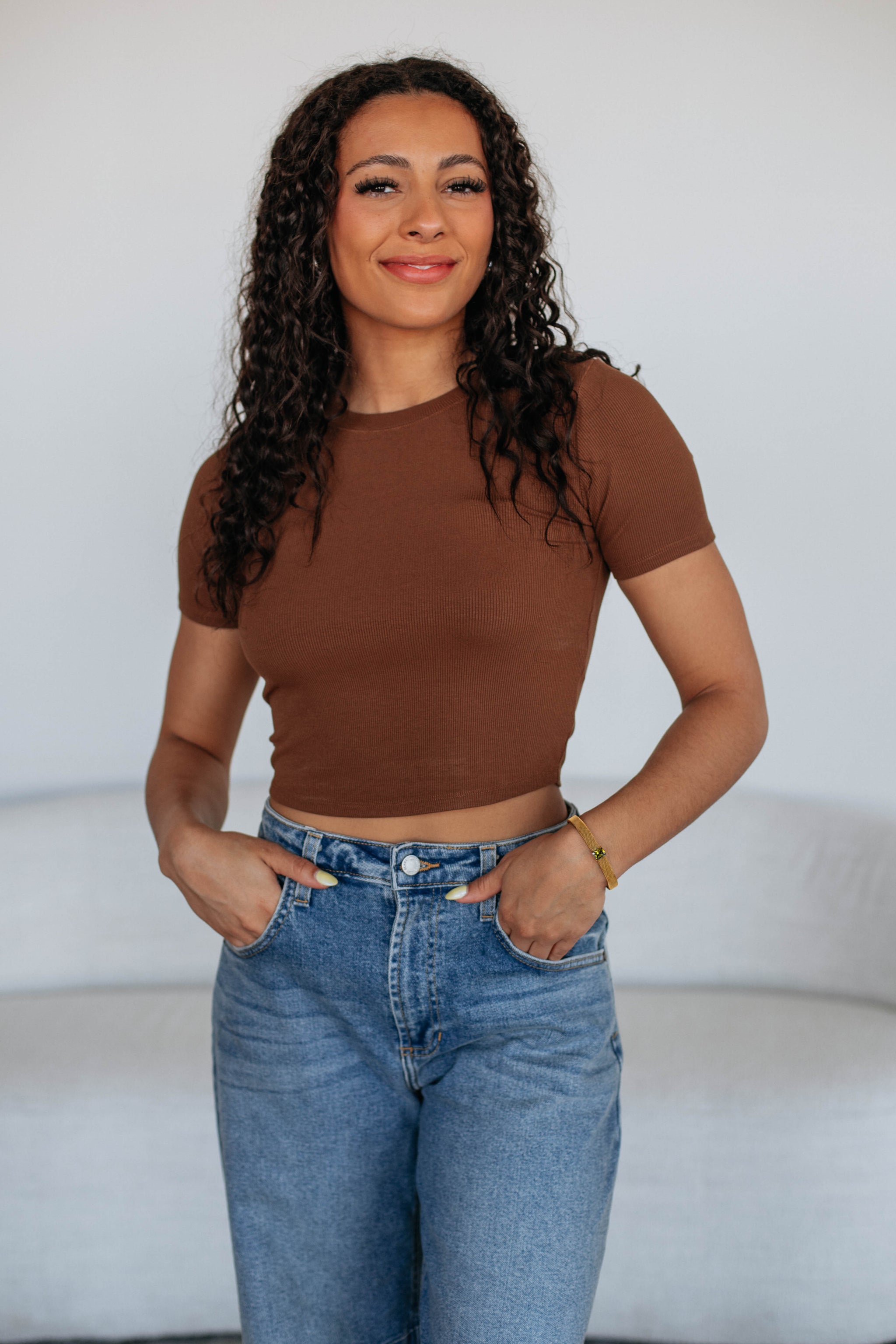 Lenna Ribbed Top - Cocoa