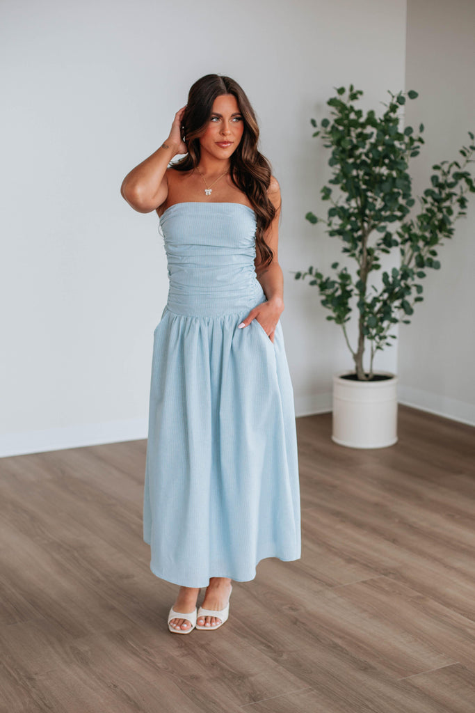 Lindsey Striped Linen Dress