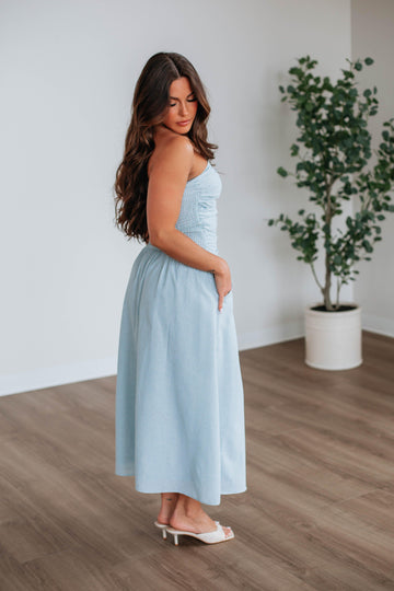 Lindsey Striped Linen Dress