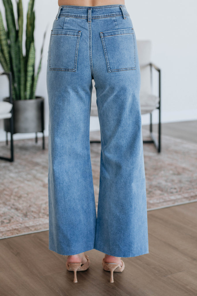 Linsley Wide Leg Pants - Light Wash