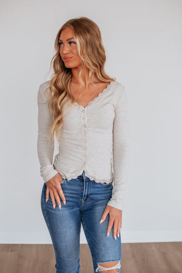 Lisbeth Lace Top - Oatmeal