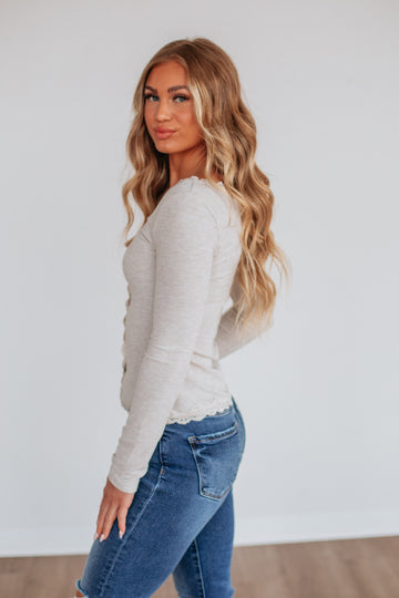Lisbeth Lace Top - Oatmeal
