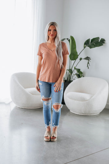 Luca Basic Tee - Clay