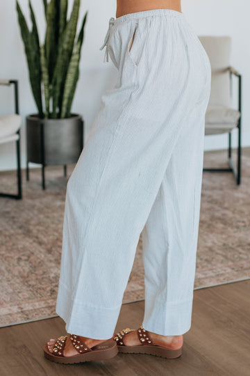 Luvan Striped Pants - Ivory Mix