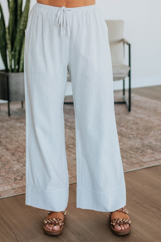 Luvan Striped Pants - Ivory Mix