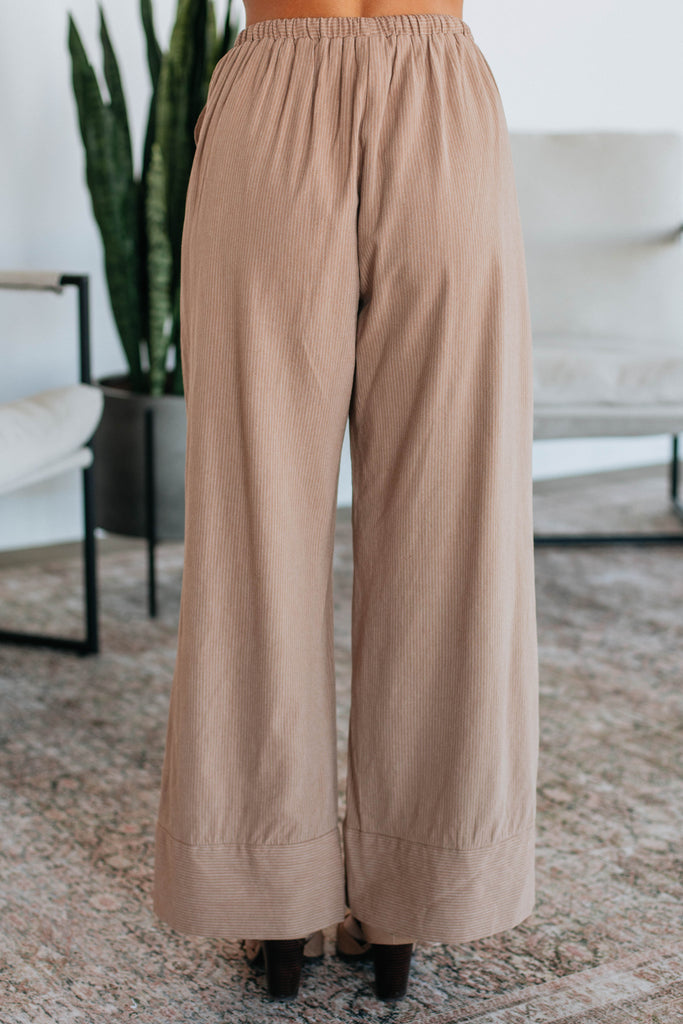 Luvan Striped Pants - Mocha Mix