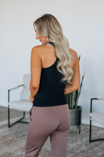 Maude Ribbed Tank - Black