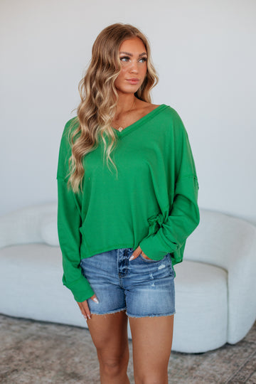 Matson Oversized Top - Kelly Green