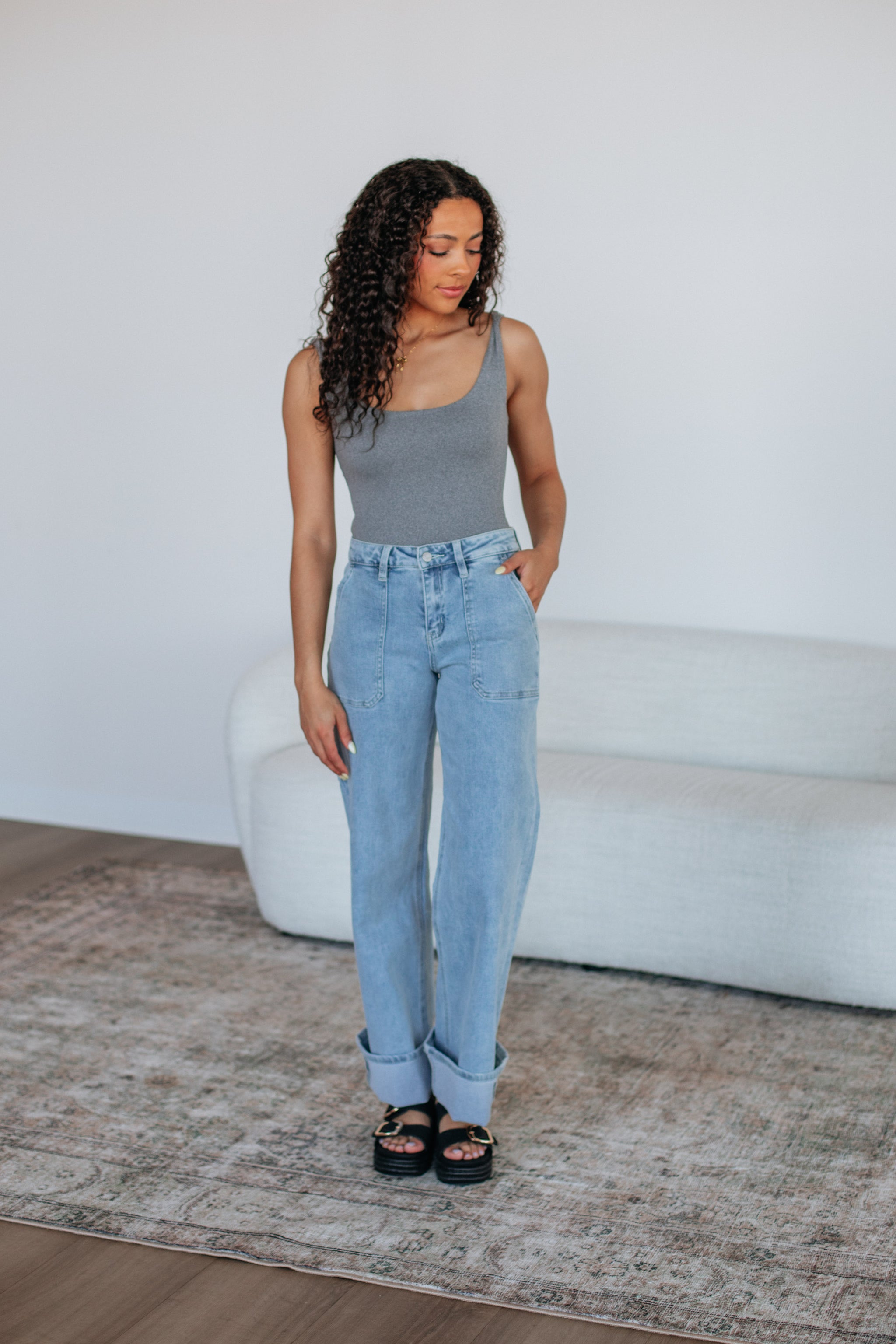 Elena Basic Bodysuit - Heather Grey