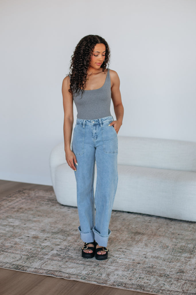 Elena Basic Bodysuit - Heather Grey