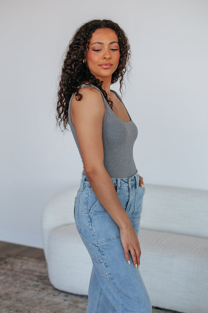 Elena Basic Bodysuit - Heather Grey