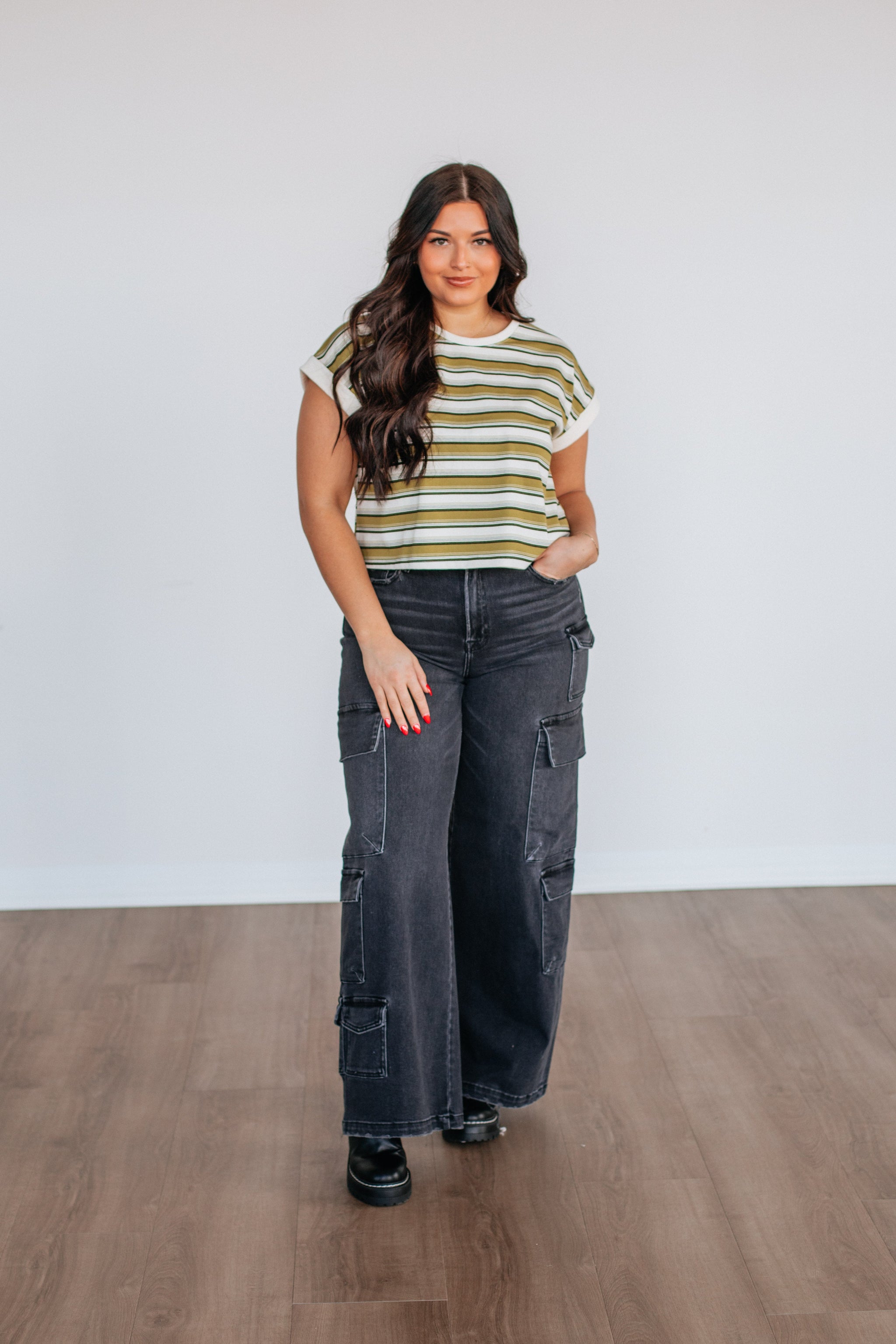 Mayra Striped Top - Burnt Olive Mix