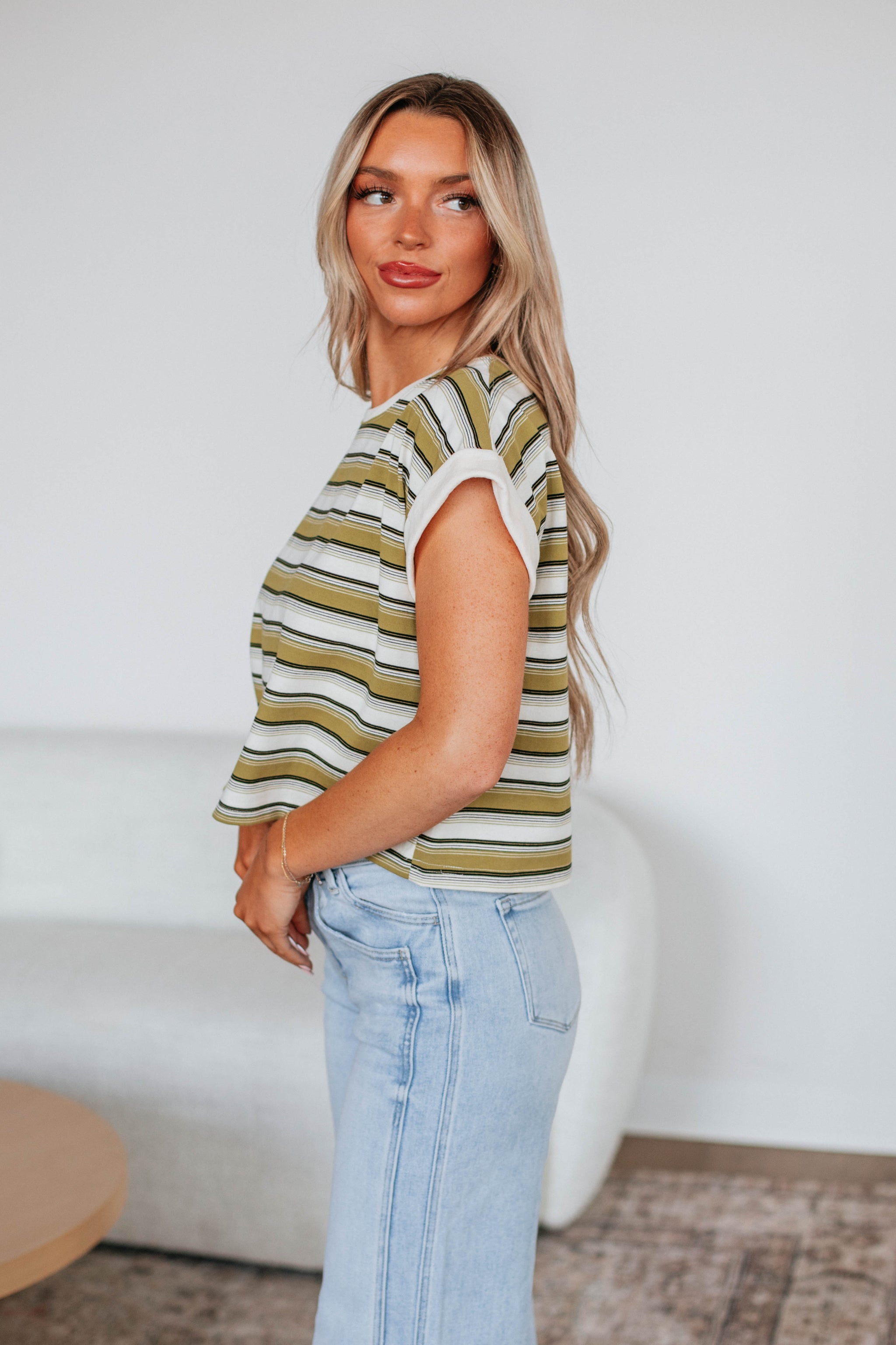 Mayra Striped Top - Burnt Olive Mix