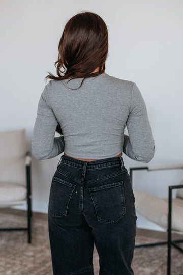 Mazure Ribbed Top - Heather Grey
