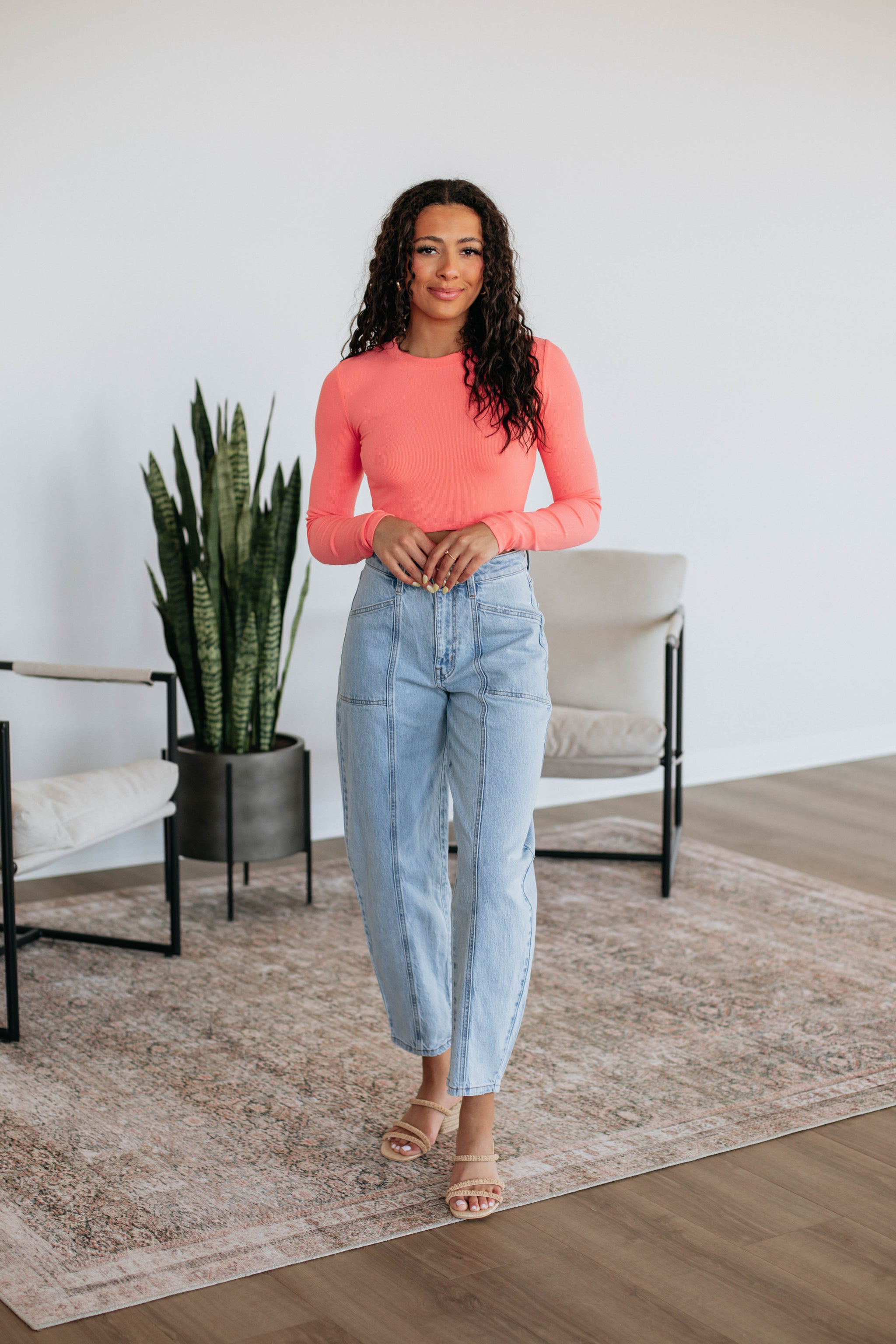 Mazure Ribbed Top - Watermelon