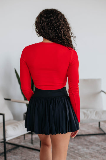 Mazure Ribbed Top - Cherry