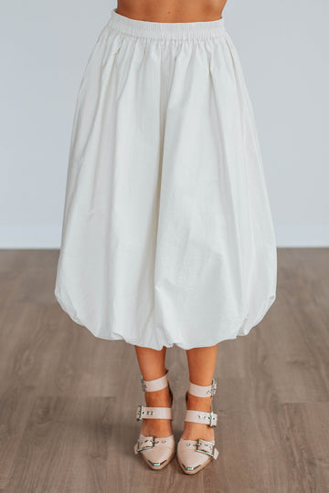 Mikala Midi Skirt - Cream