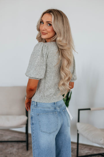 Neriah Cardigan Top - Heather Grey