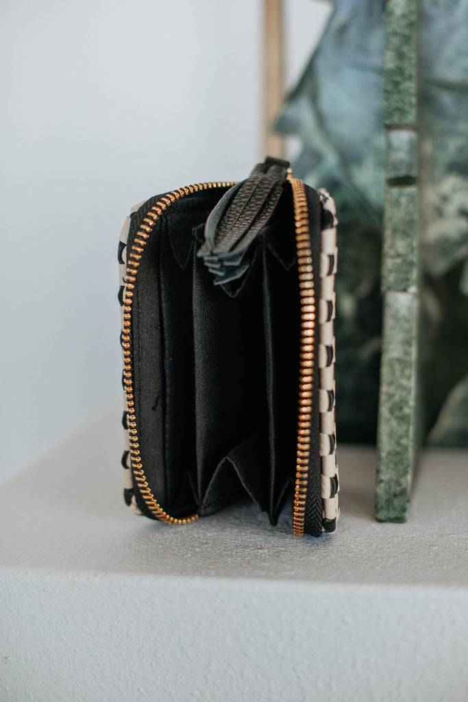 Never On Schedule Wallet - Checkered Black