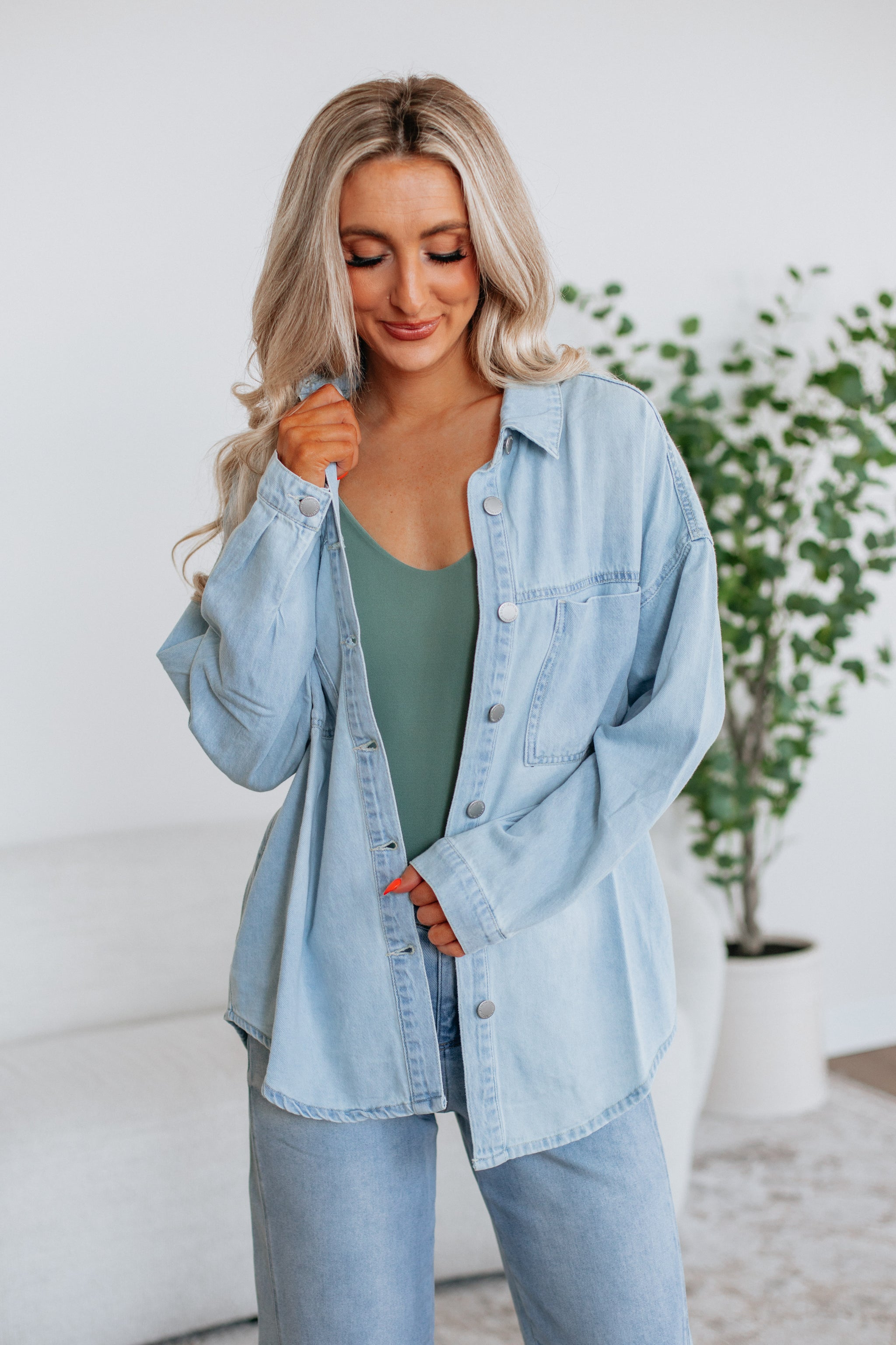 Grayson Risen Denim Shacket - Light Wash