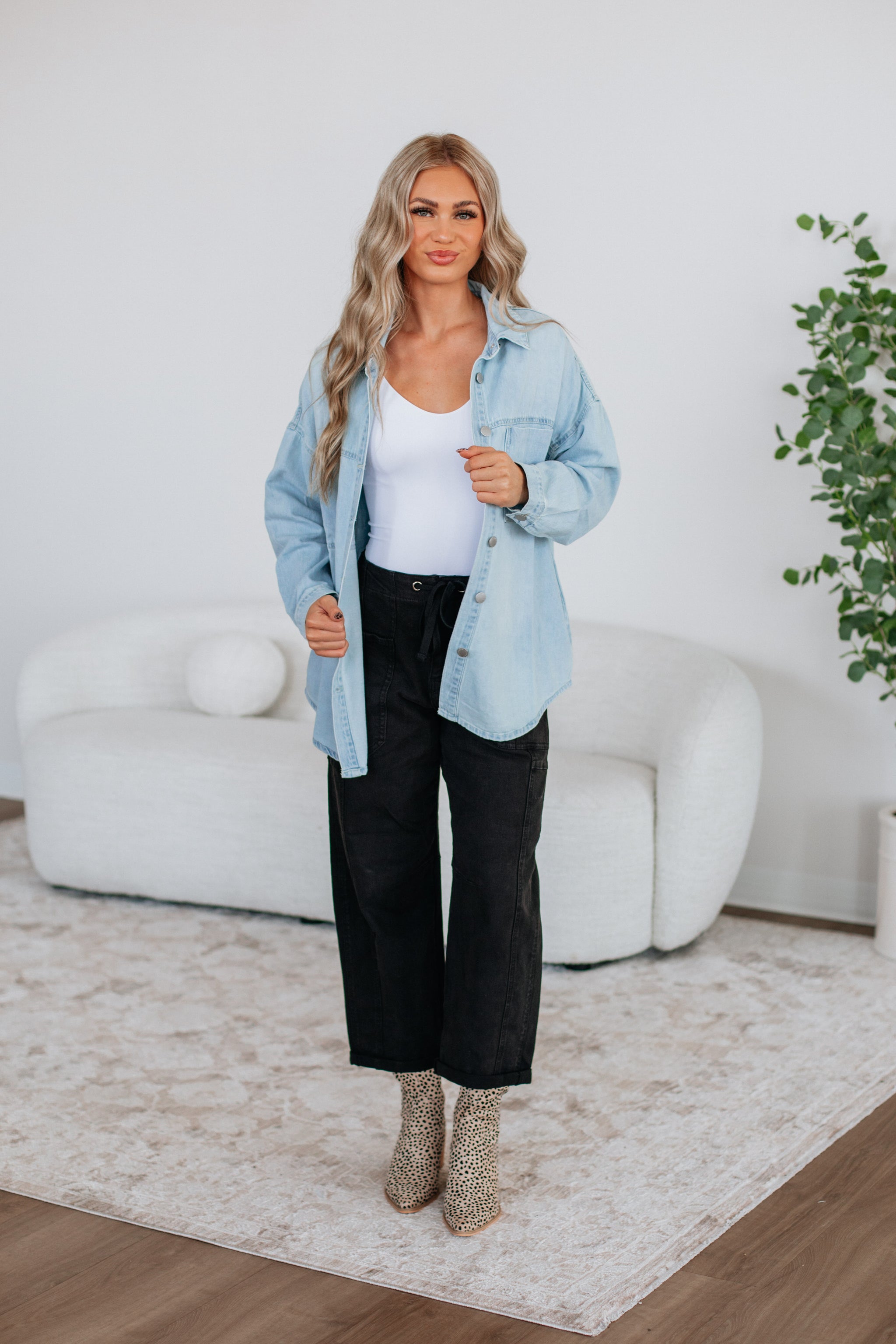 Grayson Risen Denim Shacket - Light Wash