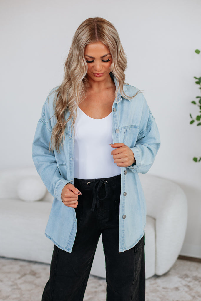 Grayson Risen Denim Shacket - Light Wash