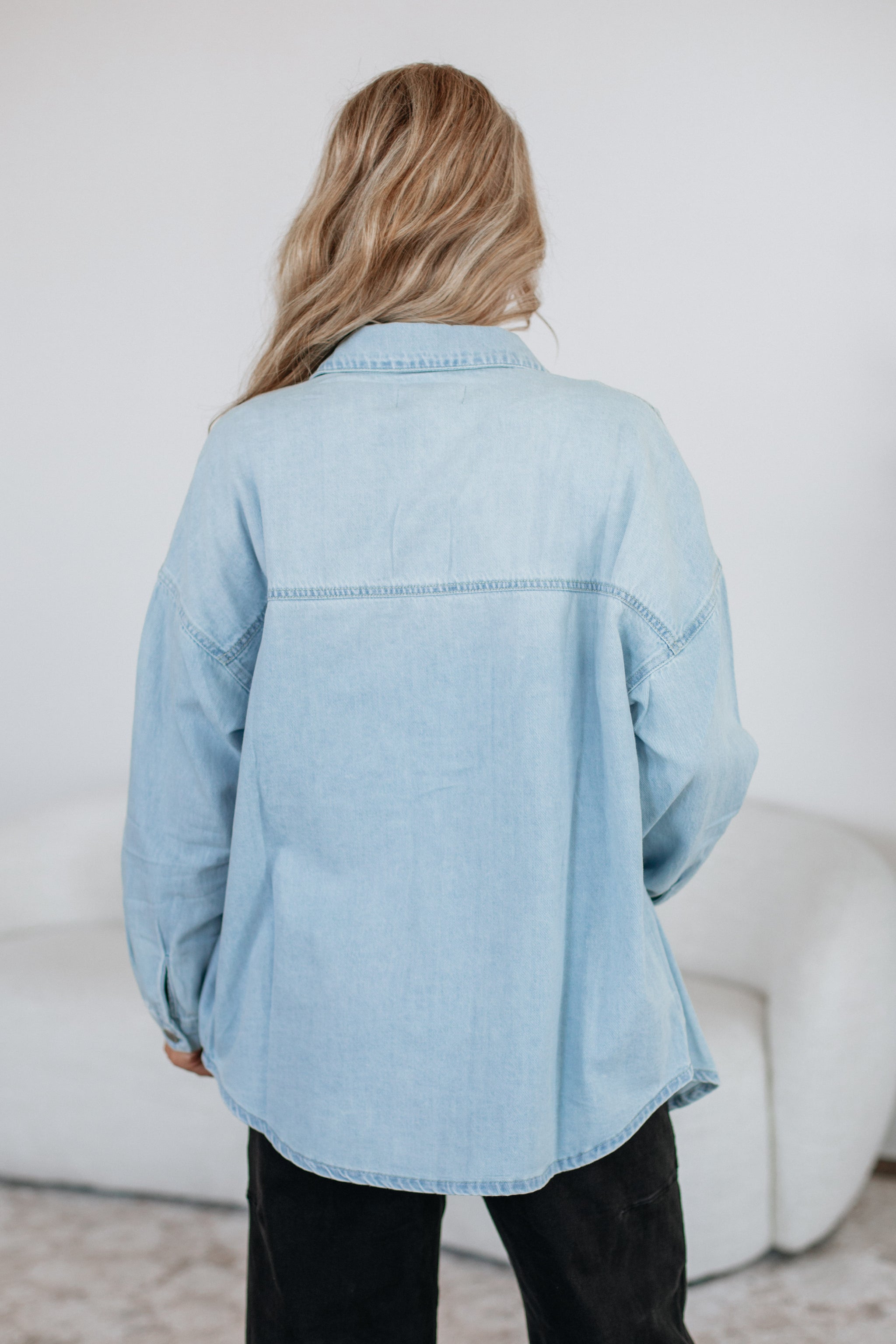 Grayson Risen Denim Shacket - Light Wash