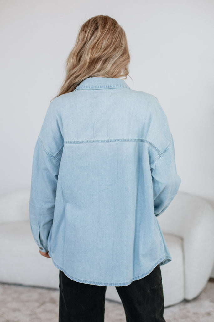 Grayson Risen Denim Shacket - Light Wash