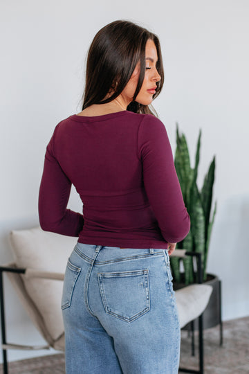 Kasen Ribbed Top - Dark Plum