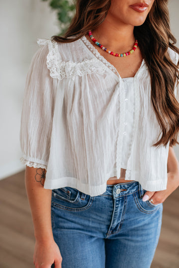Odilia Lace Blouse - Ivory