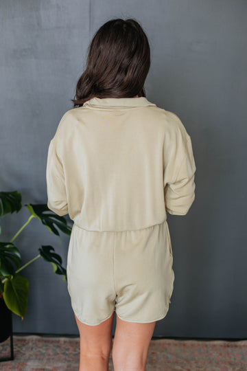 Orianna Lounge Romper - Khaki