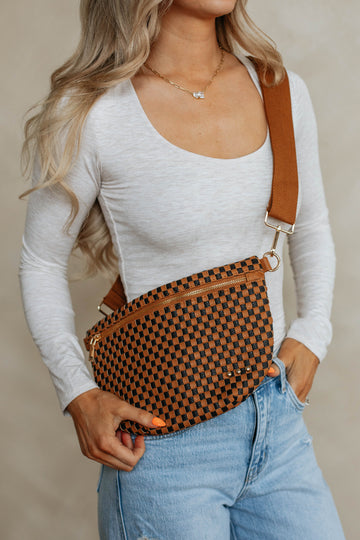 Patsy Checkered Bum Bag - Espresso
