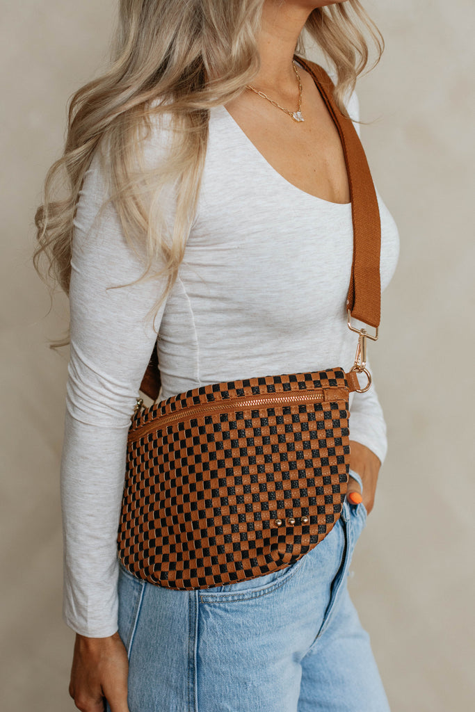 Patsy Checkered Bum Bag - Espresso
