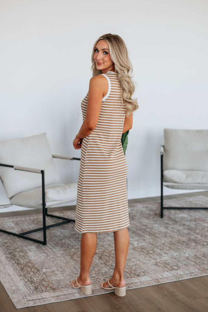 Pattie Striped Dress - Mocha Mix