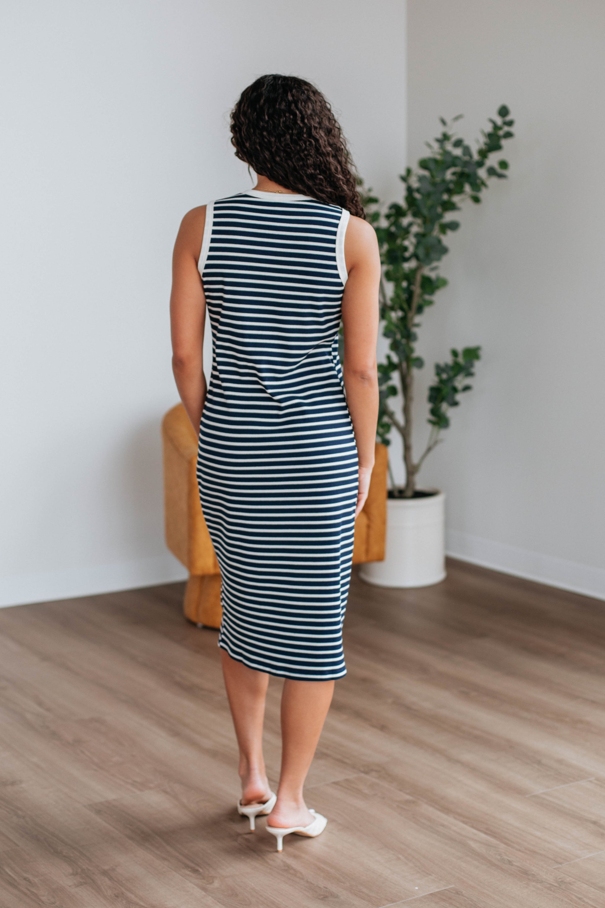 Pattie Striped Dress - Navy Mix