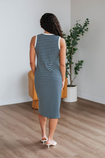 Pattie Striped Dress - Navy Mix