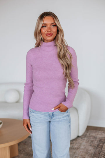 Paxton Turtle Neck Sweater - Lavender