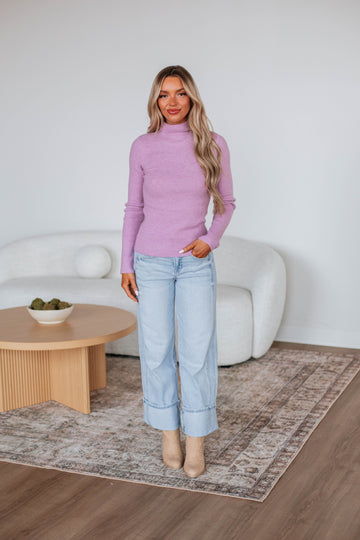 Paxton Turtle Neck Sweater - Lavender