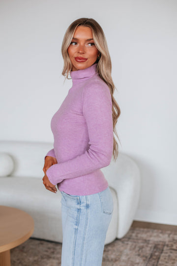 Paxton Turtle Neck Sweater - Lavender