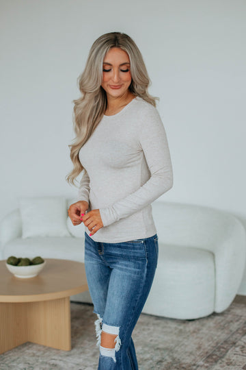 Penny Long Sleeve Top - Oatmeal