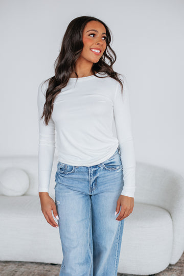 Penny Long Sleeve Top - Ivory