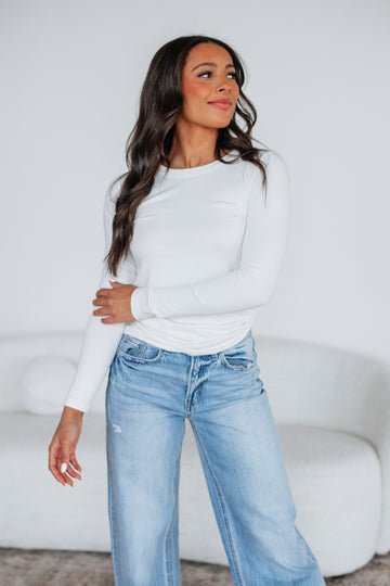 Penny Long Sleeve Top - Ivory