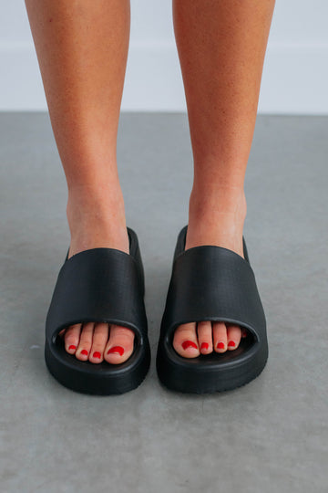 Perfect Pair Platform Slides - Black